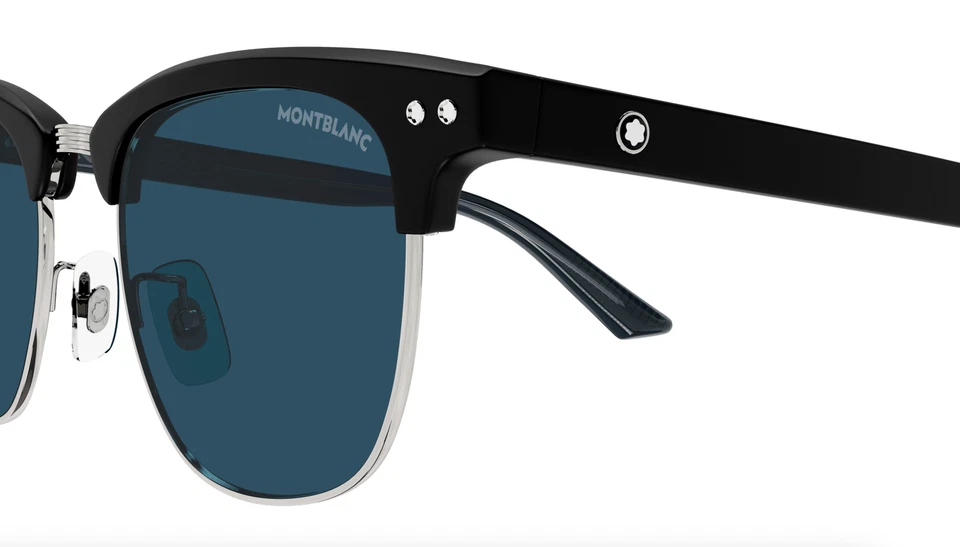 Montblanc MB0382S-002 Black & Silver Clubmasters – Blue Lens Modern Look - Image 3 of 4