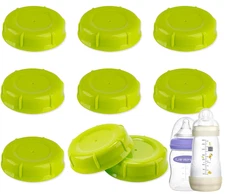 (9-Pcs) Travel Bottle Caps Compatible with Lansinoh MAM Bottles, Storage Lids Re