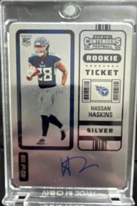 Hassan Haskins Auto On Card /99 Silver Ticket 2022 Panini Contenders Titans RC
