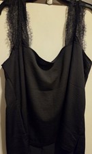 Women's Black Lace Trim Camisole 2xL