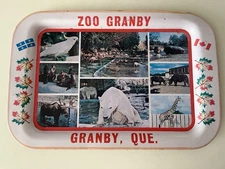 Vintage ZOO de Granby Québec Canada Metal Serving Tray