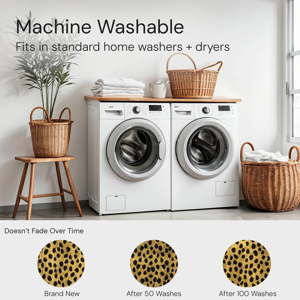 Wash+Dry Leopard -Piece Washable Rug with Backing, Small Mat for Entryway, Ki... - Image 4 of 4