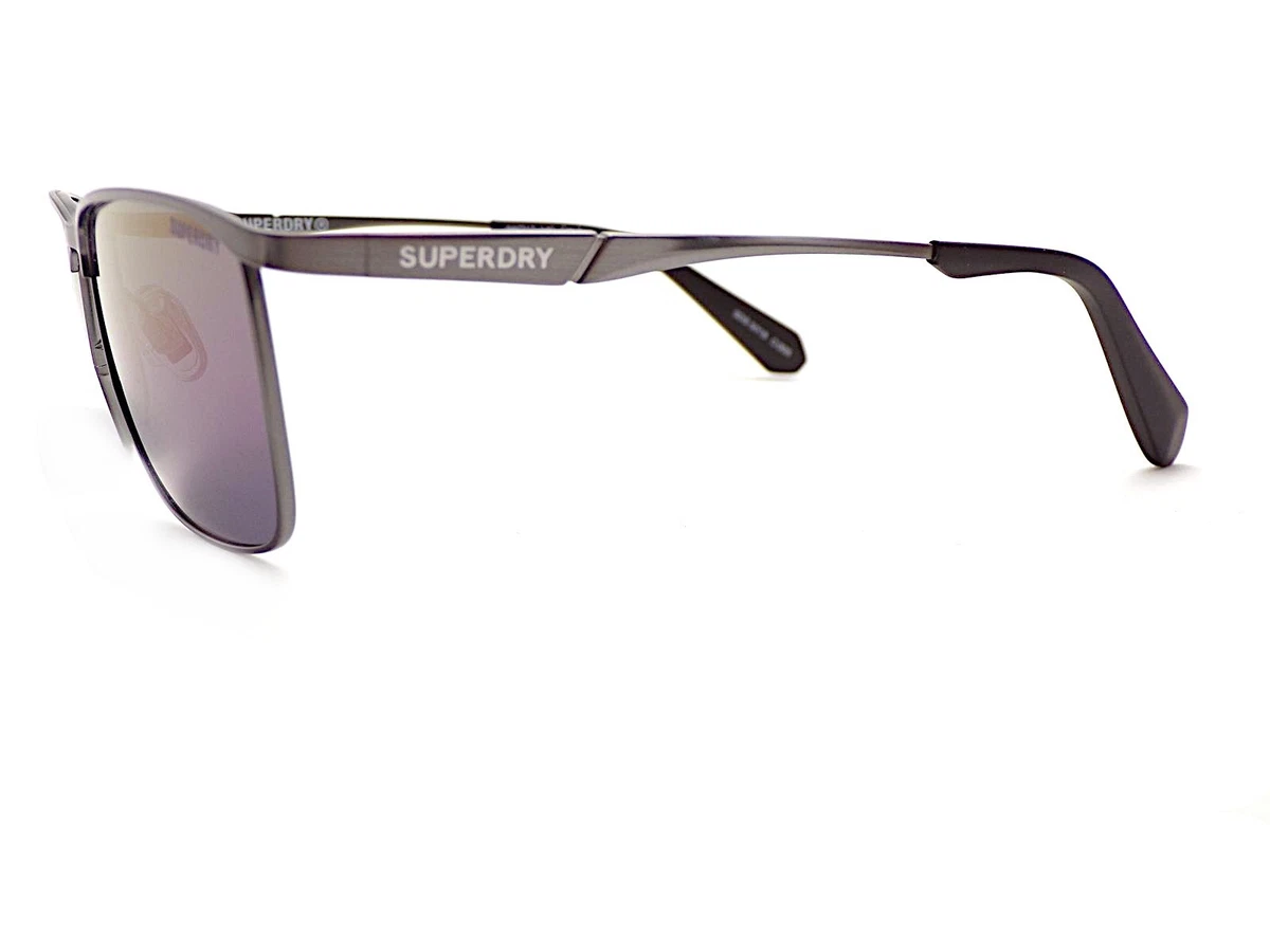 Superdry SDS 5018 Sonnenbrille Satin Gunmetal Blau verspiegelt CAT.3 Linsen 005