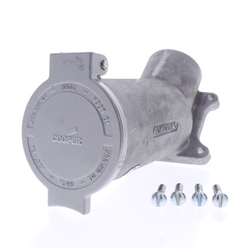 Cooper Arrow Hart 26521 Power-Lock 60A 600V Non-NEMA Aluminum Angled Outlet - Picture 2 of 4