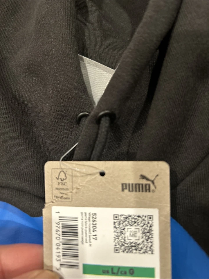 Suéter masculino PUMA USA OLYMPIC VILLAGE COM CAPUZ tamanho G 526304 preto novo com etiquetas - Imagem 3 de 4