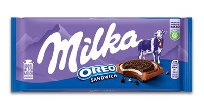 Milka Oreo Schokolade 92g - Schokoladentafel mit Schoko Kekse und Vanillecreme