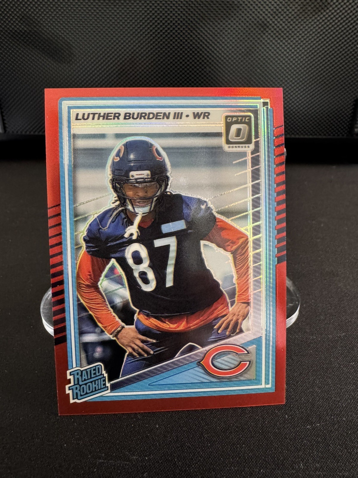 LUTHER BURDEN Rookie 2025 Donruss Optic Red Prizm /149 Chicago Bears RC #275