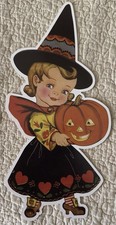 Halloween New Vintage Inspired Girl Witch Die Cut Craft Scrapbook Decor A
