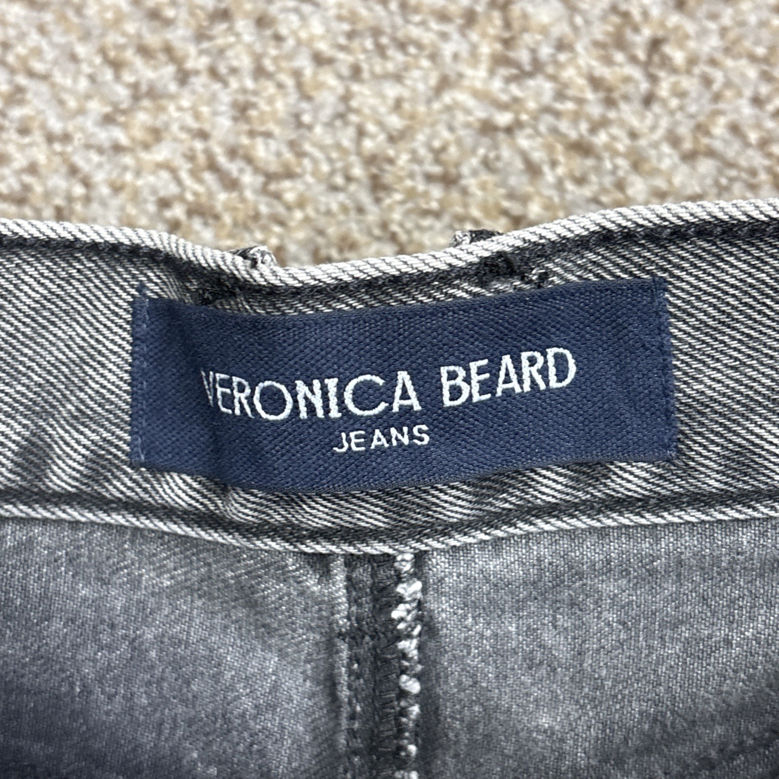 NWT Veronica Beard Women's Taylor High Rise Wide Leg Jeans Two Tone Gray 28 X 31 - View 6