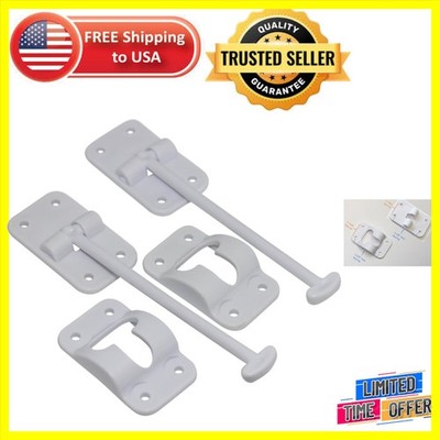 Reliable 2-Pack 6'' White T-Style Door Holder for RV Latch - Easy Installation