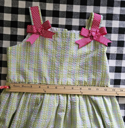 Rare Editions Girls 6X Seersucker Dress Ocean Life Appliques Sleeveless Midi - Picture 3 of 8