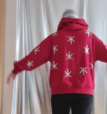 Unknown London Hoodie M red rhinestone cotton VGC | eBay