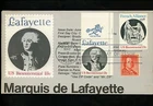 Ranto Cachet US FDC #1753 on 1716 w/ 1030 French Alliance Lafayette 1978