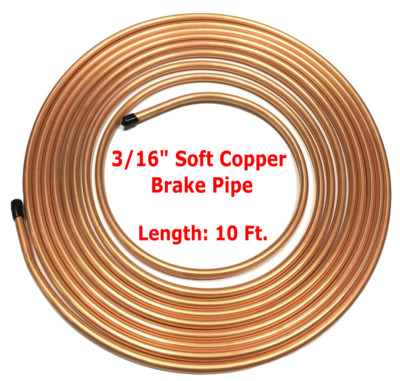 25ft 3/16 Copper Brake Pipe Male Female Nuts Joiner Joint Kit Fits Ford Escort