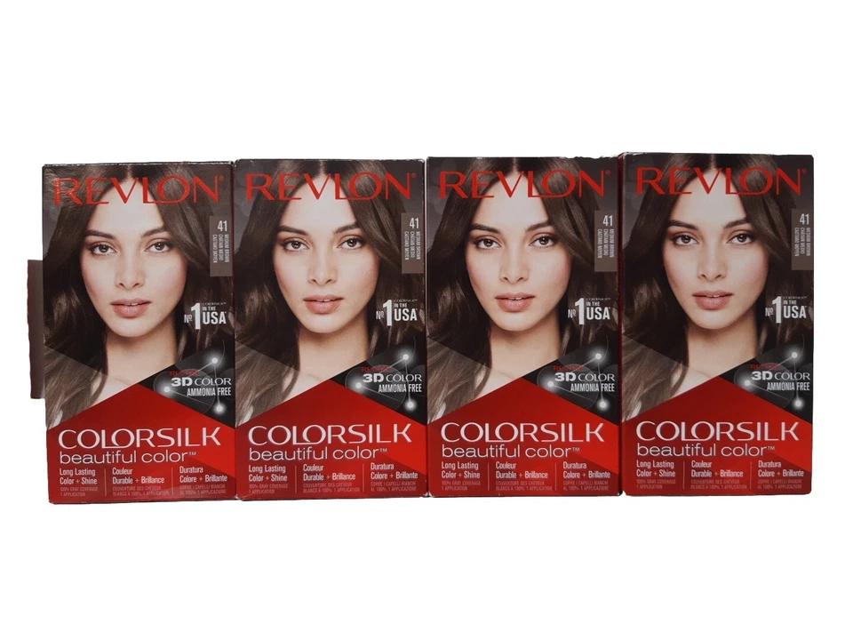 4x REVLON COLORSILK 41 JUSA IN DER 3D FARBE AMMONIAKFREI COLOR - Bild 2 von 4