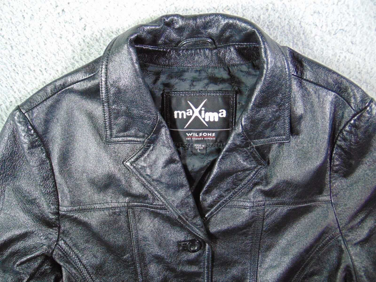 Wilsons Maxima Men's Leather Jacket Coat Size L - image 3