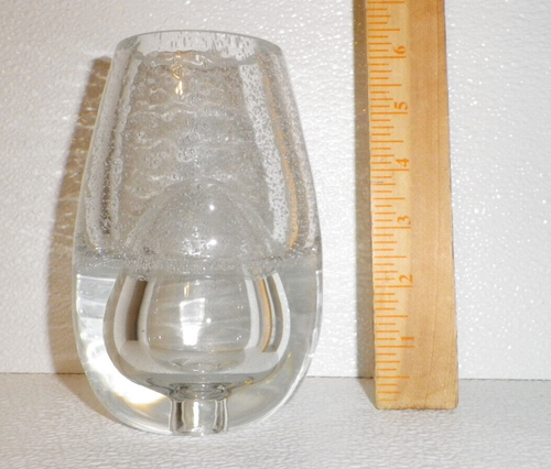 Royal Limited Vase Hand Blown Crystal Clear Art Glass Object Mini Bubbles Poland - Picture 2 of 4