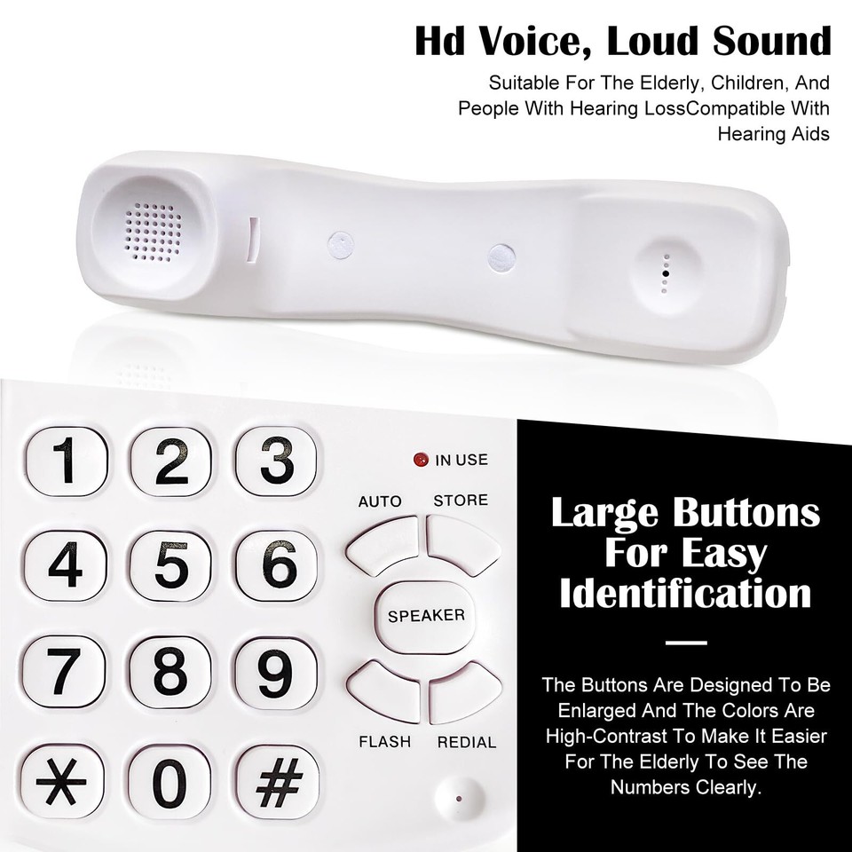 Landline Phone Big Button Phone for Seniors Telephone Can