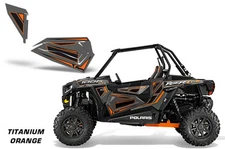 AMR Racing Graphic Wrap Kit Polaris RZR 1000 UTV  Door Inserts 2014 TITANIUM OG 