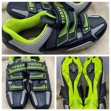 Tiebao Cycling Shoes Black/Lime Green Men's Size 10/43 