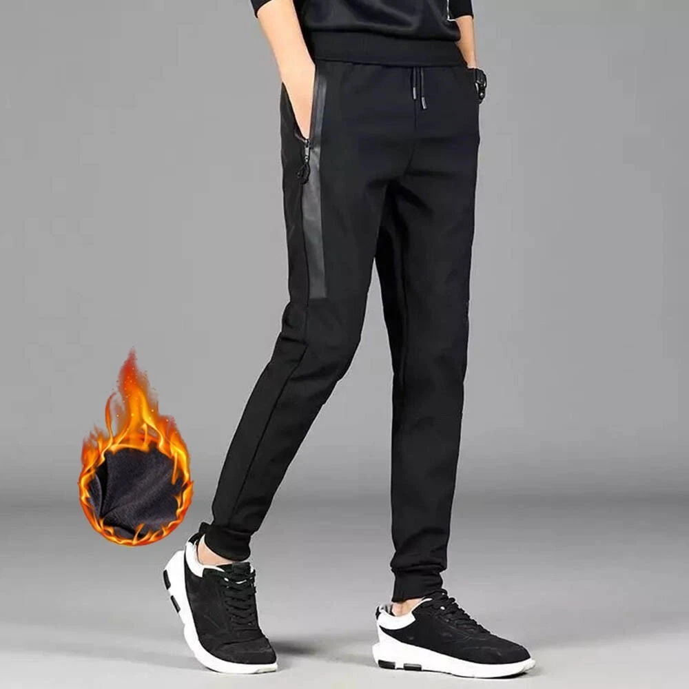 Mens fur lined sweatpants sale