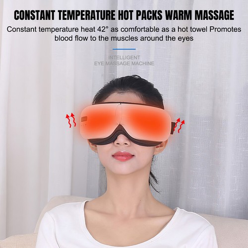 Augenmassagegerät mit Wärme und Vibration Kompression Wiederaufladbar Bluetooth Musik - Bild 8 von 52