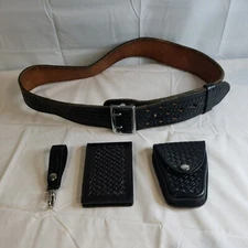 Dutyman 2.25" Police Belt Size 44 1021 Cuff 8821 Key Hanger Aetco Note Holder 