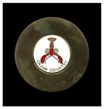 Vintage Cajun Country Solid Brass Paperweight - Louisiana  L199