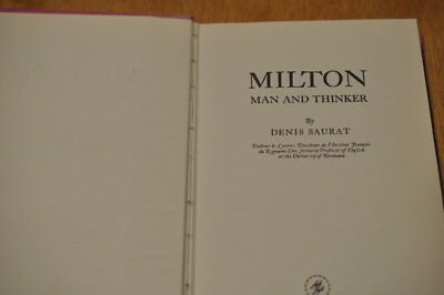 Milton: Man and Thinker, Saurat, Denis (Hardcover)