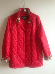 barbour red quilted jacket