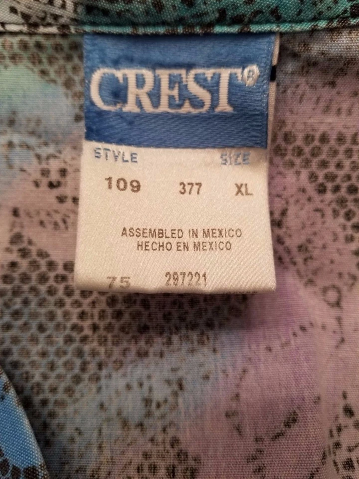 Crest Womens Scrub Shirt Top Blouse Size XL X Large Multicolor Floral - Image 2 of 3