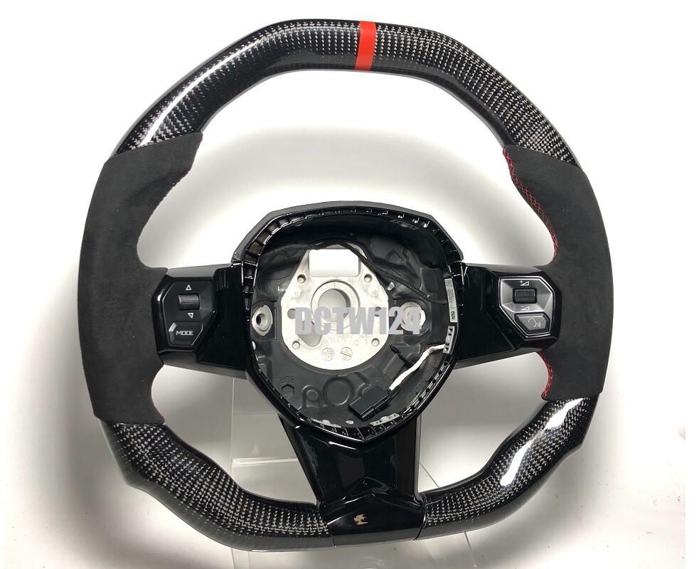Carbon flat top steering wheel Lamborghini Aventador SV RED LP700 CORE exchange2