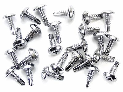 For JEEP Chrome Interior Screws- #8 x 7/16''- Self Tap Flat Top- 25 screws- #232