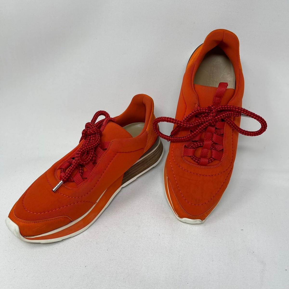 靴 Hermes Logo Orange Espadrilles Hermes Logo Orange Espadrilles