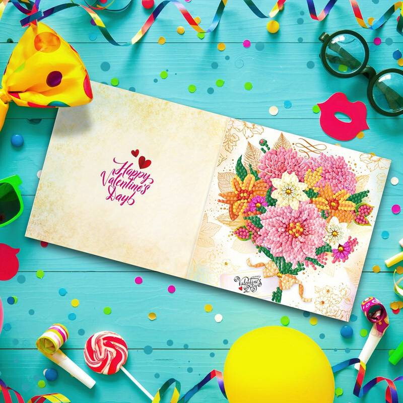 6 DIY Diamant-Malerei Grußkarten Mit Blumen & Schmetterlingen – Inkl. Strasssteine, Werkzeug & Umschläge