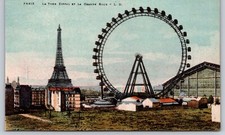 Postcard  La Tour Eiffel Et La Grande Roue Paris France