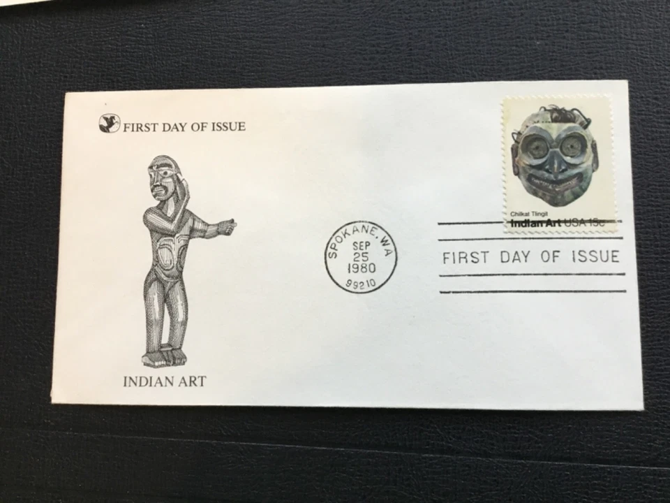 ICOLLECTZONE  US 1834-1837  FDC NW Indian Art Mask Set   (F400) - Image 3 of 4