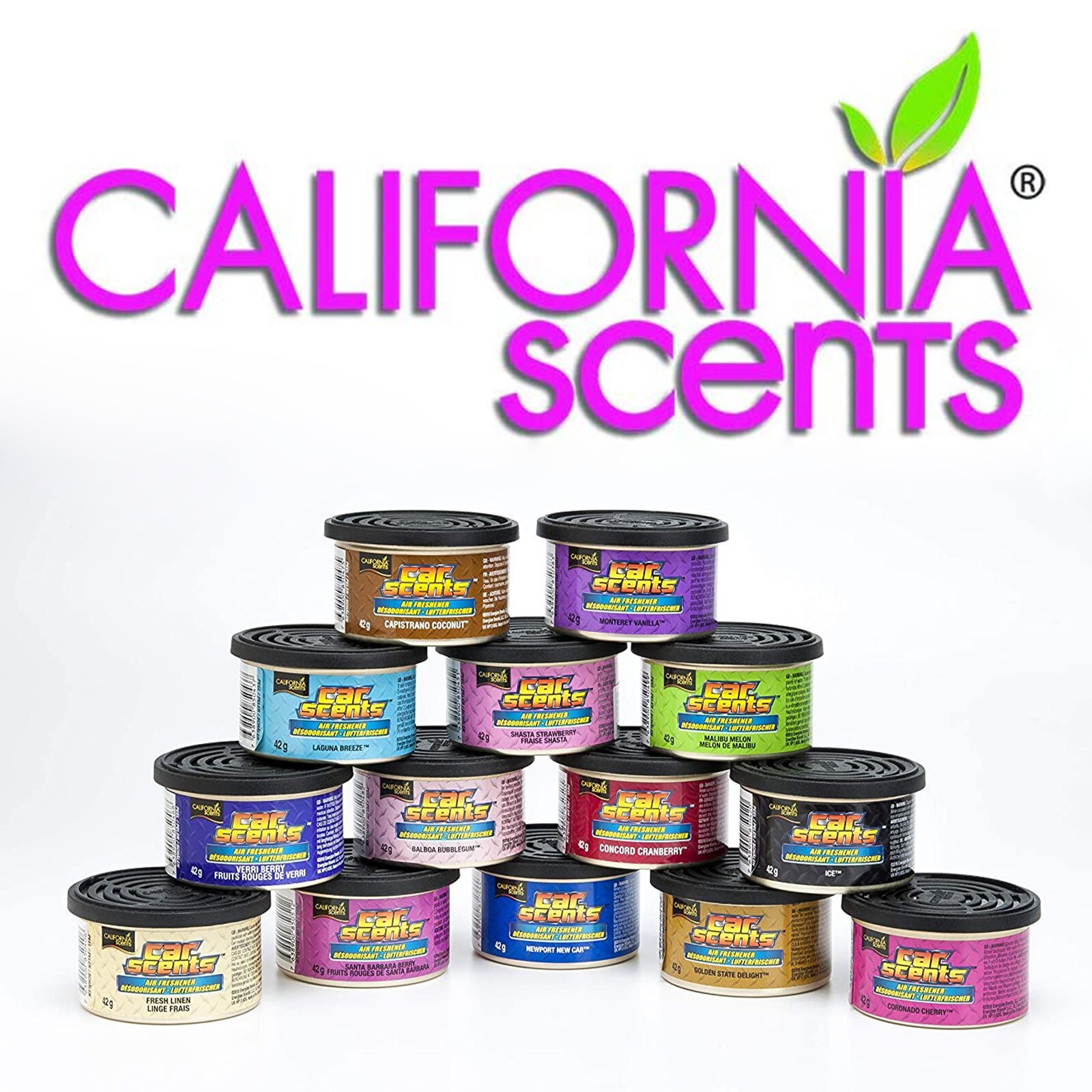 California Scents Car Van Truck Air Freshener 3 pack Cherry, Newport