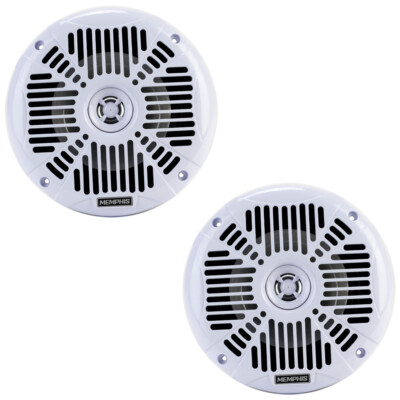 Memphis Audio MXA602SLW 6-1/2'' Marine Coaxial Speakers w/ Blue LED - White NEW