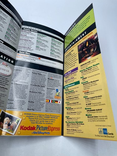 Disney Epcot Guidemap Discover The Wonder Kodak 2002 - Imagen 4 de 6