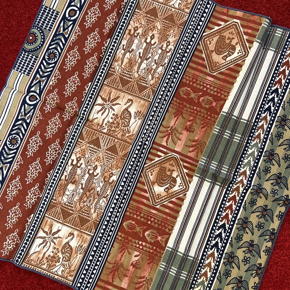 Juego de 8 Servilletas de Cena Temáticas Tribales Multicolor Cuadradas 17" Marrón Camel Foto 3 de 4