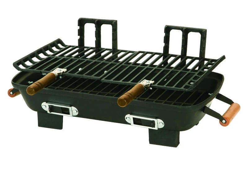 New Marsh Allen 18"x10" Cast Iron Hibachi Charcoal Grill - Black Cast Iron 30052