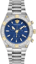 Versace VESO00522 V-Sporty Greca Chronograph blue silver gold Men's Watch NEW