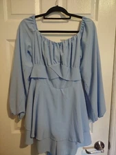 La La Ladies Long Sleeve Blue Romper S