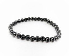6 mm Shungite Bracelet Stretchy One Size 5G WiFi Radiation EMF Protection - 1 pc