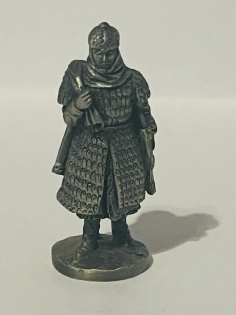Juguete Soldado Franklin Mint Mundo Miniatura Peltre 1980 Guerrero Mongol 1240 Armadura Foto 2 de 4