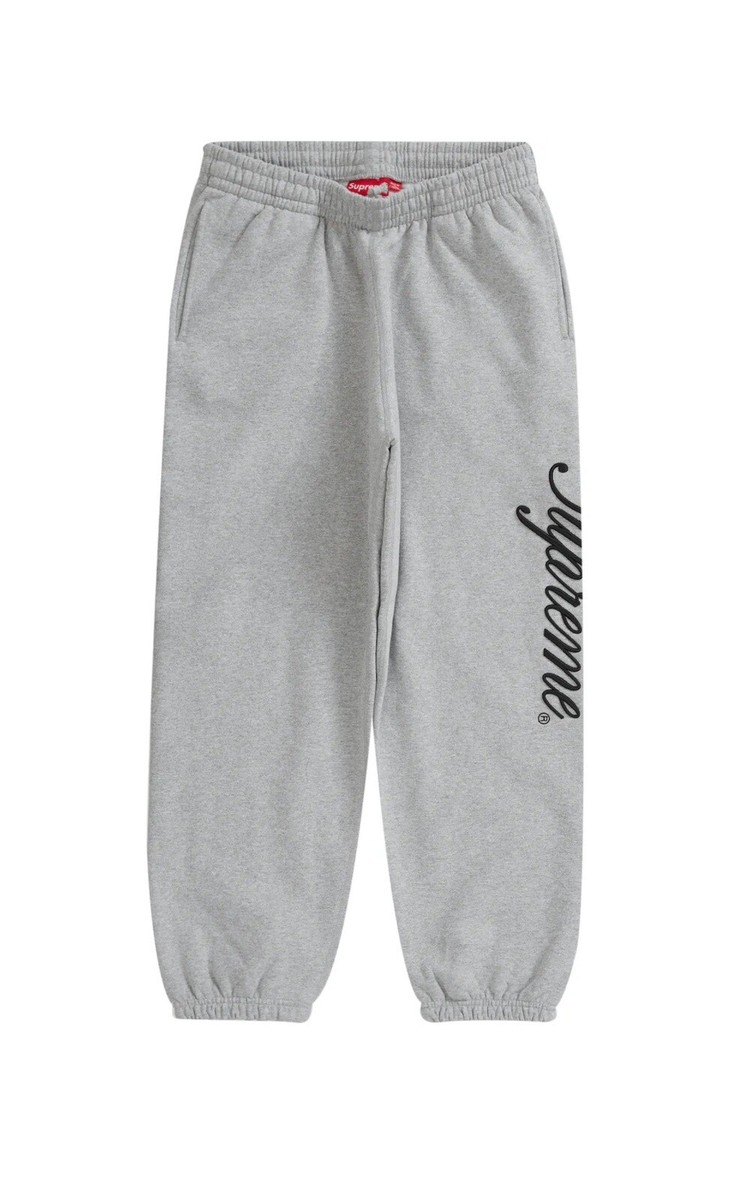 Supreme Raised Script Sweatpants Heather Grey FW23 Brand New Supreme Raised Script Sweatpants Heather Grey FW23 Brand New