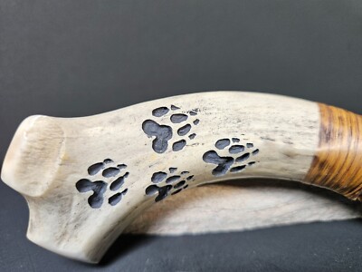 HOT GOLDSHEEN Obsidian Knife Carved Wolf Tracks~Worldwide 1996~KENNY~Wolves