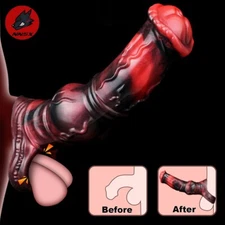 NNSX Penis Sleeve Black Dragon Soft Sheath Liquid Slicone Enlarger-Enhancer USA`