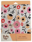 Pinky Up Posy Tea Towel Flowers Posies Linen & Cotton Blend True Brands Dish